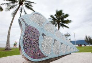 Telescopus‘ Shell Sculpture by Dominic Johns Public Art – Cairns Esplanade – Steel, Fibreglass & Mosaic "