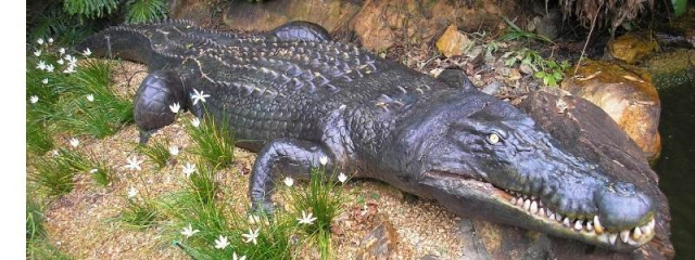 life-size fibreglass crocodile