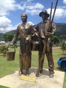 bronze look-alike human statues